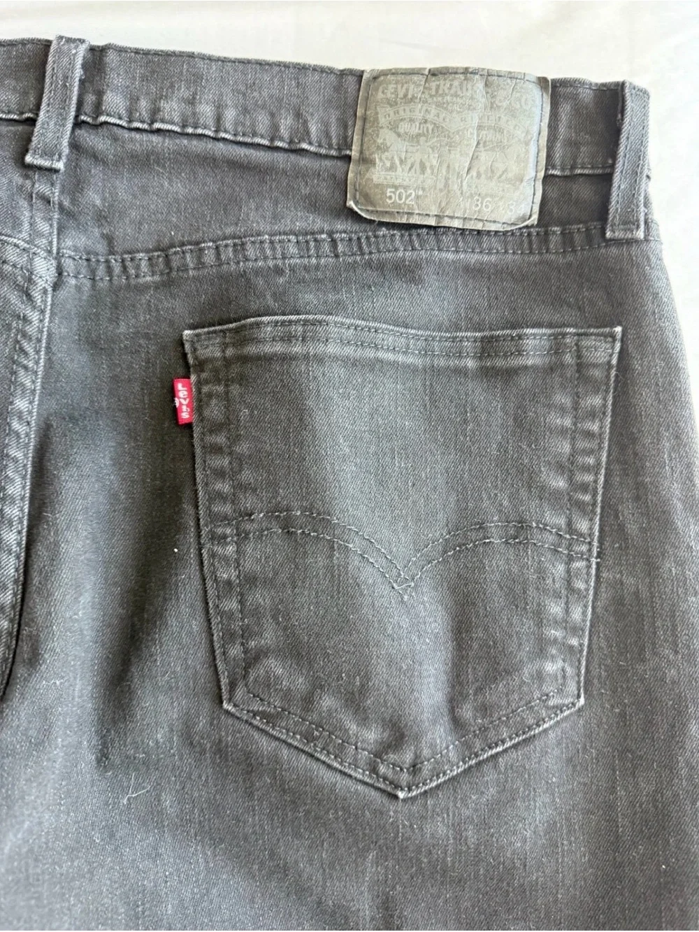 Levi's 502 Jeans Men's 36/34 Black Taper Fit Classic City College Work EUC